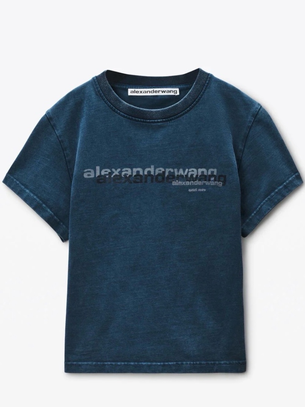 Alexander Wang Womens Dark Navy Logo Tee